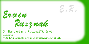 ervin rusznak business card